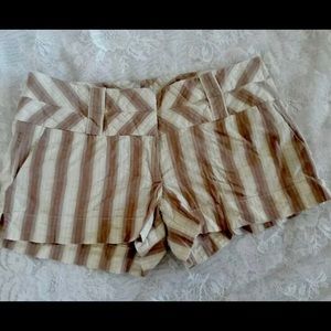 Charlotte Russe Brown White Gold Striped Shorts 5